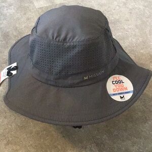 Mission cooling wide brim bucket hat new